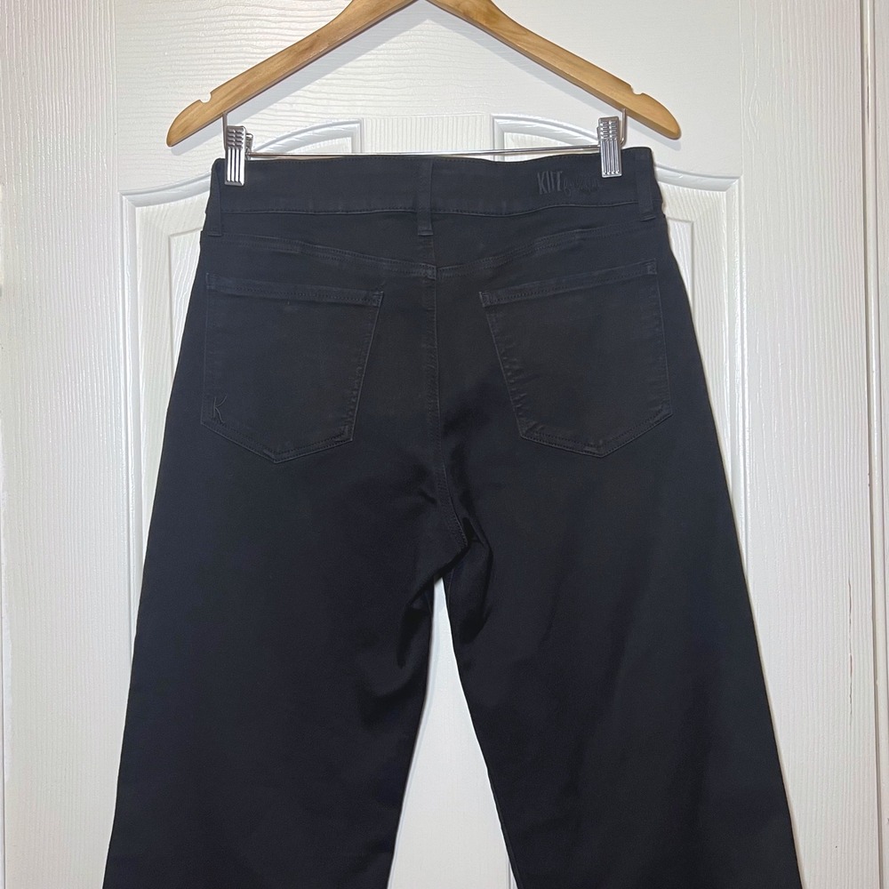 KUT from the Kloth Lucy High Rise Wide Leg Jeans Black Size 10 Stretch Denim - Picture 4 of 11